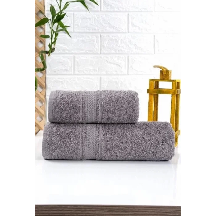  Nevresim Dünyası Gri 2li Havlu Seti