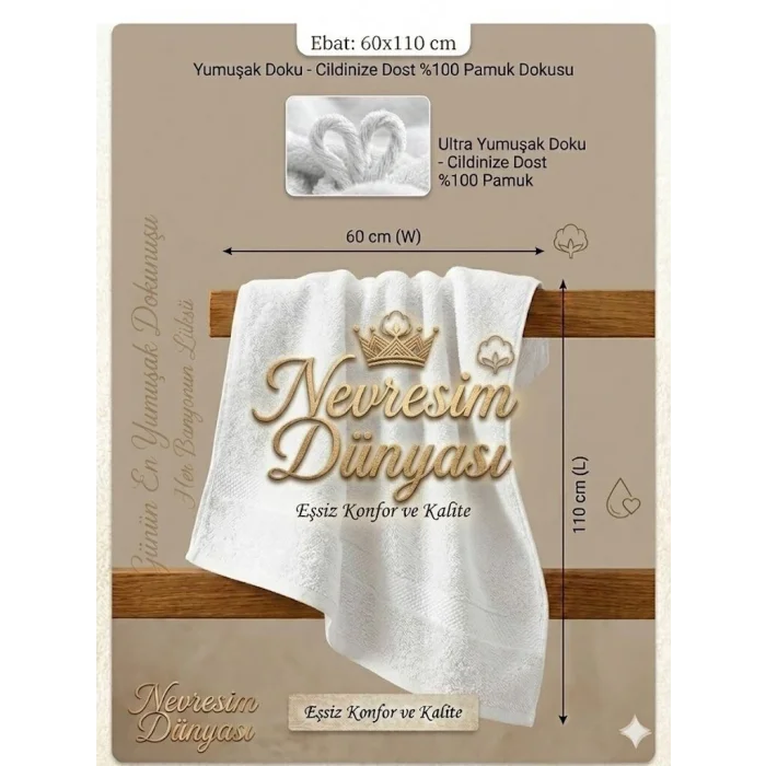 BUĞZ Nevresim Dünyası Prime Havlu 60x110 Beyaz