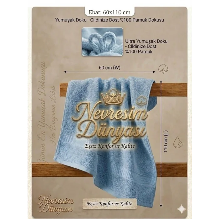 BUĞZ Nevresim Dünyası Prime Havlu 60x110 Gri