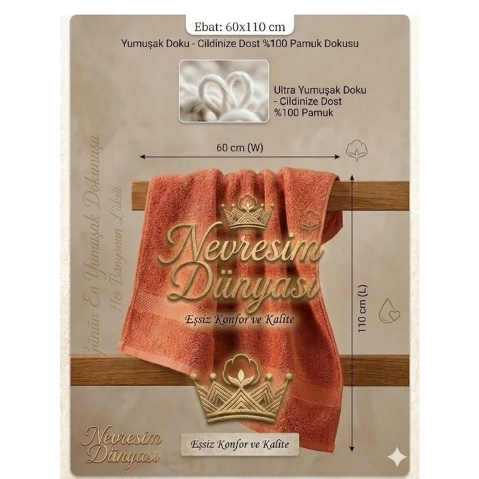 BUĞZ Nevresim Dünyası Prime Havlu 60x110 Kiremit