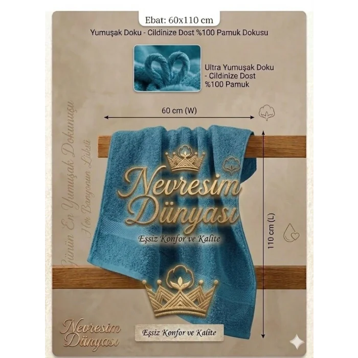 BUĞZ Nevresim Dünyası Prime Havlu 60x110 Lacivert