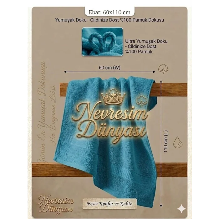 BUĞZ Nevresim Dünyası Prime Havlu 60x110  Yeşil