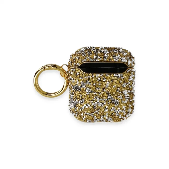 BUĞZ Airpods 2 (2.nesil) Mira Taşlı Kılıf - Gold