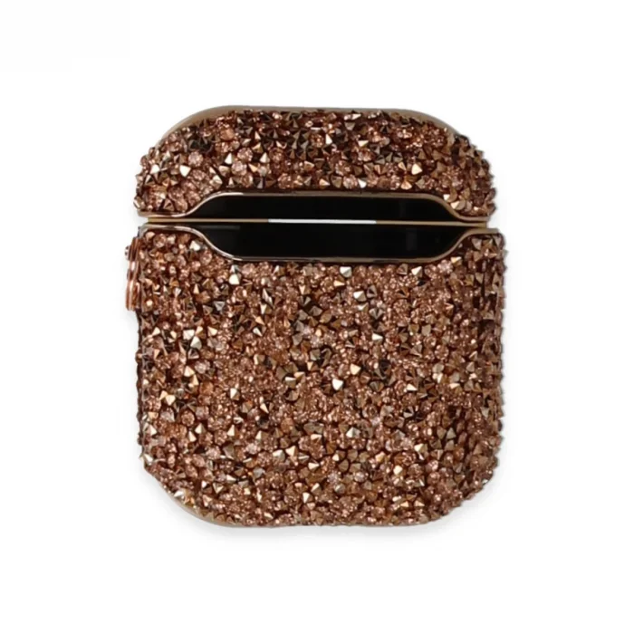 BUĞZ Airpods 2 (2.nesil) Mira Taşlı Kılıf - Rose Gold