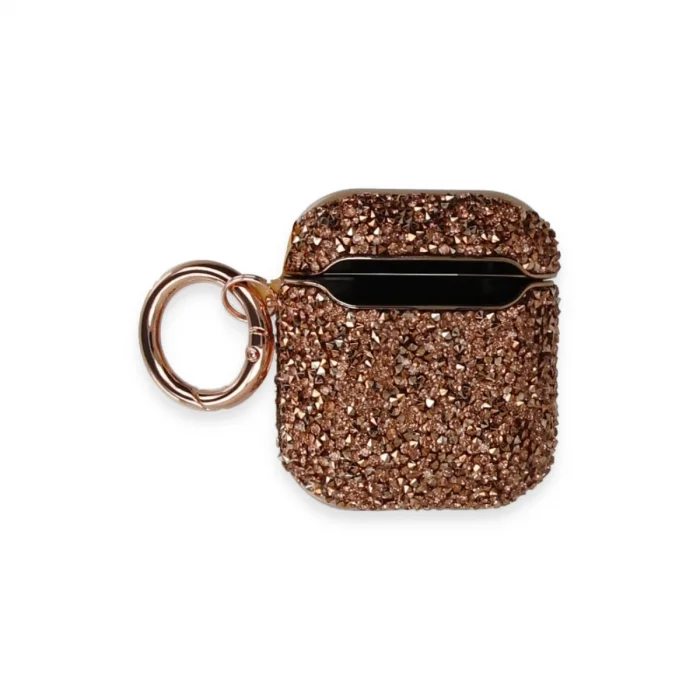 BUĞZ Airpods 2 (2.nesil) Mira Taşlı Kılıf - Rose Gold