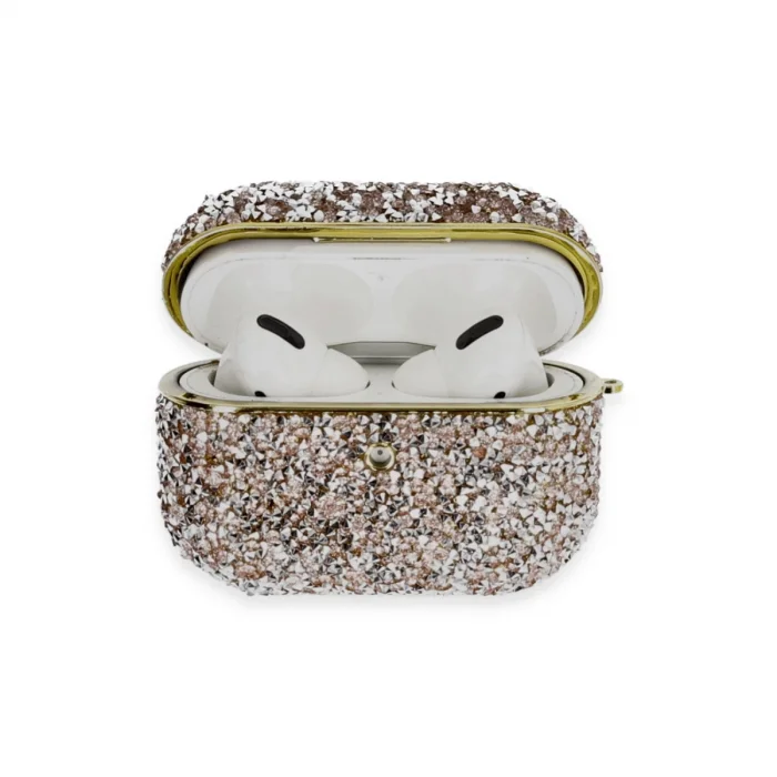 BUĞZ Airpods Pro 2 (2.nesil) Luz Taşlı Kılıf - Pembe