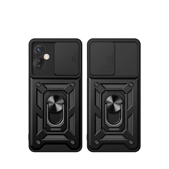 BUĞZ İnfinix Hot 30 5g Kılıf Pars Lens Yüzüklü Silikon - Kırmızı