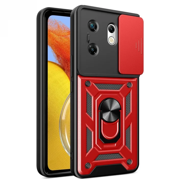 BUĞZ İnfinix Zero 30 4g Kılıf Pars Lens Yüzüklü Silikon - Kırmızı