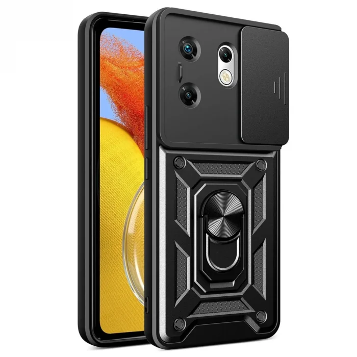 BUĞZ İnfinix Zero 30 4g Kılıf Pars Lens Yüzüklü Silikon - Siyah