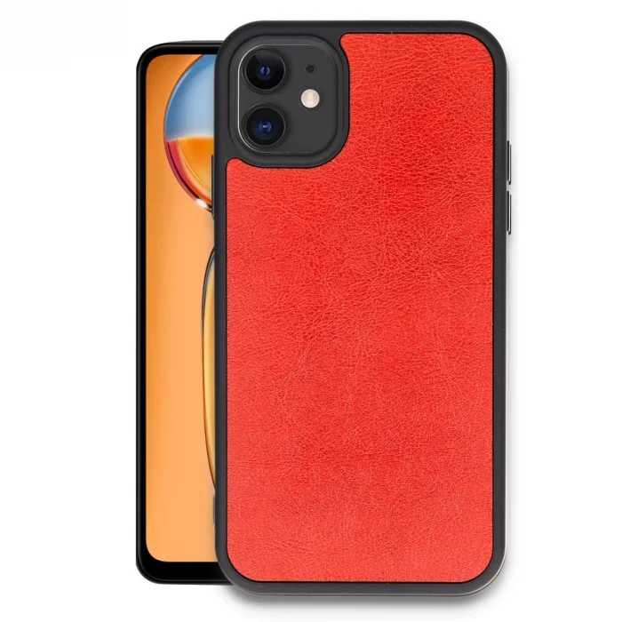 BUĞZ İphone 11 Kılıf Aras Deri Kapak - Kırmızı
