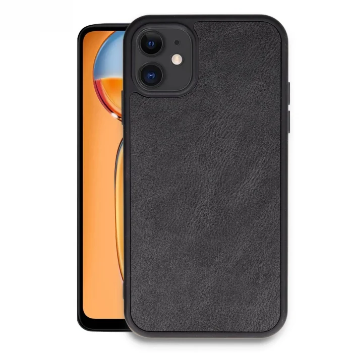 BUĞZ İphone 11 Kılıf Aras Deri Kapak - Siyah