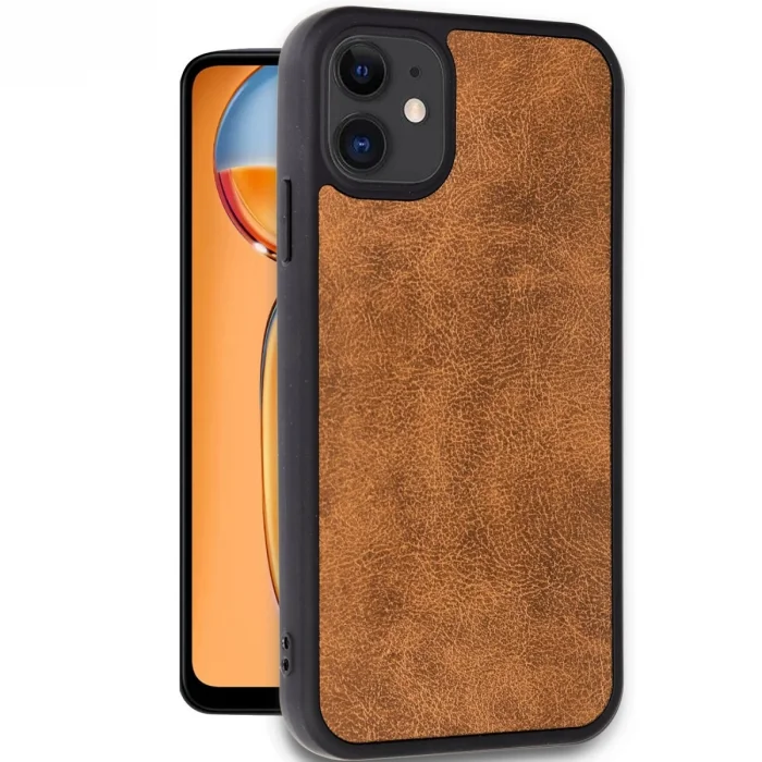 BUĞZ İphone 11 Kılıf Aras Deri Kapak - Taba