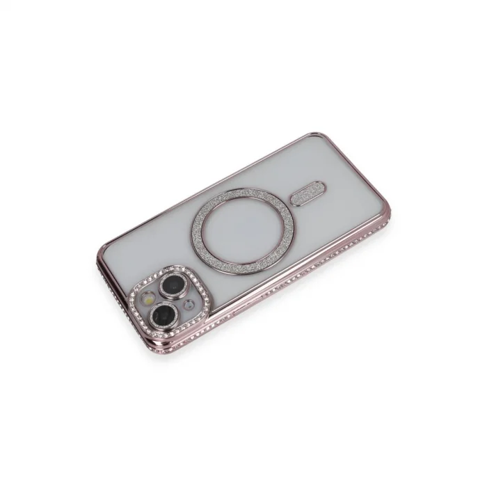 BUĞZ İphone 13 Kılıf Joke Simli Magneticsafe Kılıf - Pembe