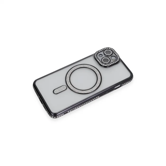 BUĞZ İphone 13 Kılıf Joke Simli Magneticsafe Kılıf - Siyah