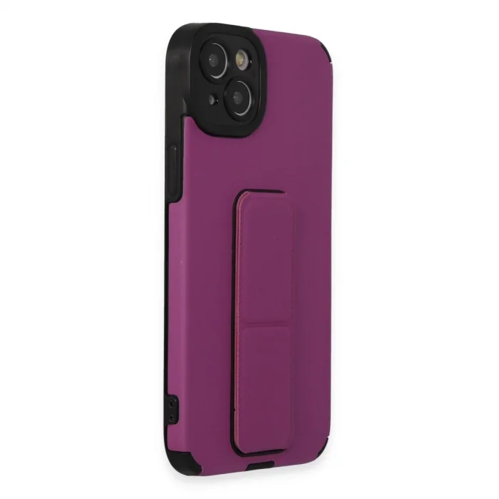 BUĞZ İphone 14 Plus Kılıf Mega Standlı Silikon - Mor