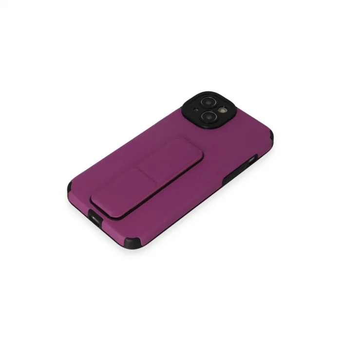 BUĞZ İphone 14 Plus Kılıf Mega Standlı Silikon - Mor