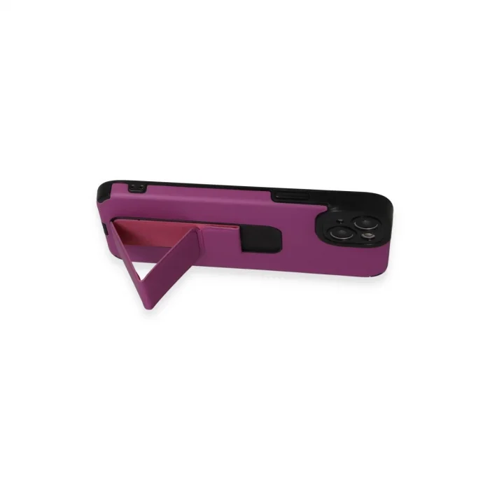 BUĞZ İphone 14 Plus Kılıf Mega Standlı Silikon - Mor