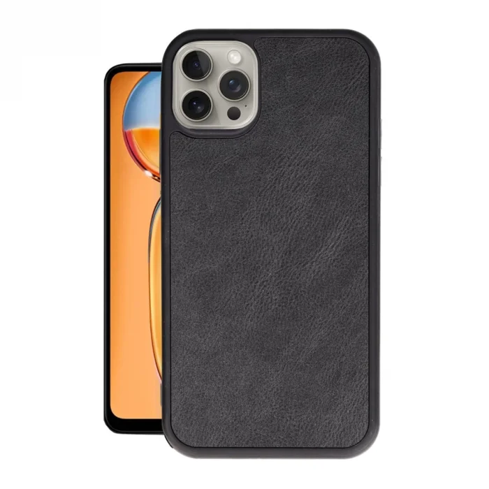 BUĞZ İphone 14 Pro Kılıf Aras Deri Kapak - Siyah