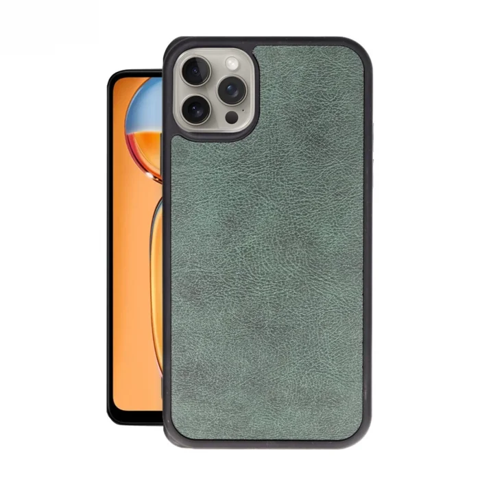 BUĞZ İphone 14 Pro Max Kılıf Aras Deri Kapak - Koyu Yeşil