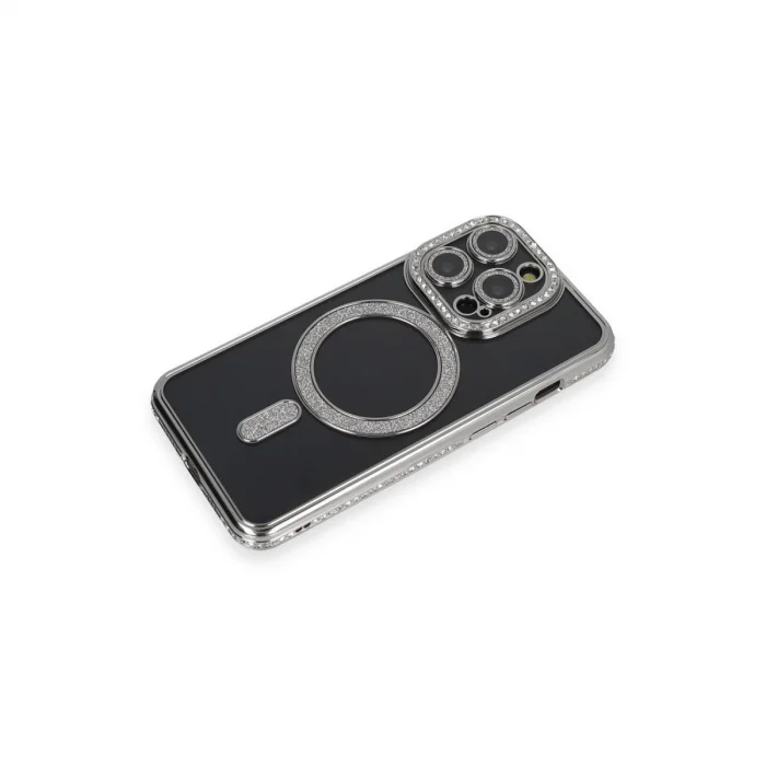 BUĞZ İphone 14 Pro Max Kılıf Joke Simli Magneticsafe Kılıf - Gri