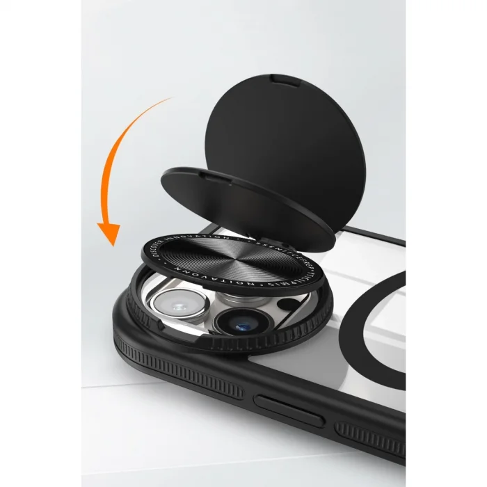 BUĞZ İphone 14 Pro Max Kılıf Teleskop Lens Magsafe Silikon Kapak - Siyah