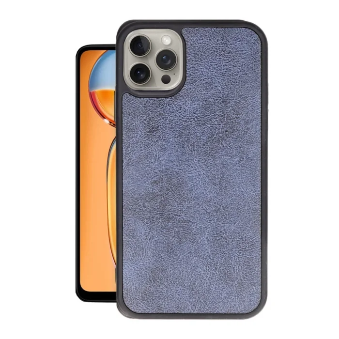 BUĞZ İphone 15 Pro Kılıf Aras Deri Kapak - Lacivert