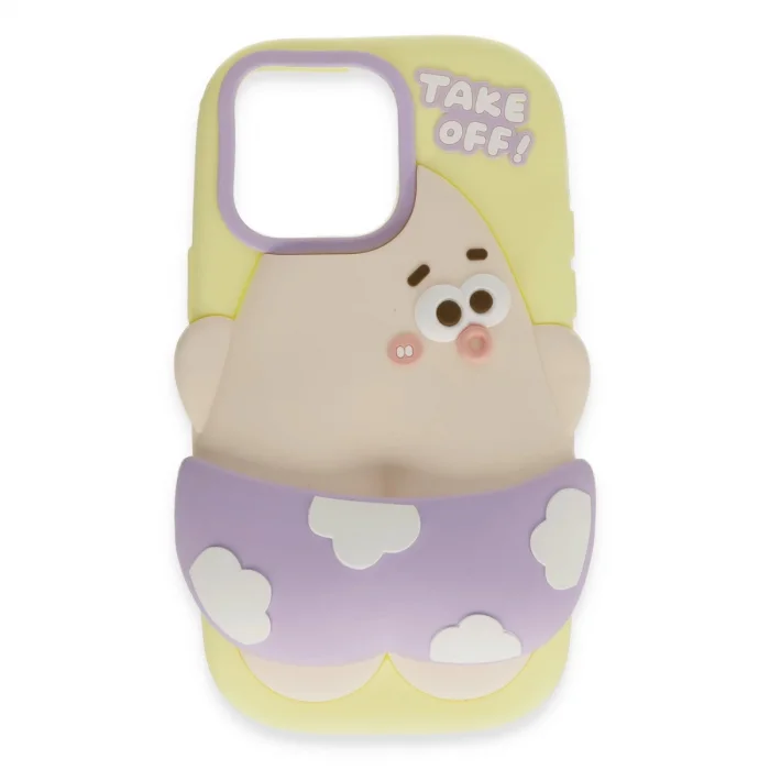 BUĞZ İphone 15 Pro Kılıf Poky Karakter Silikon Kapak - Desen 5