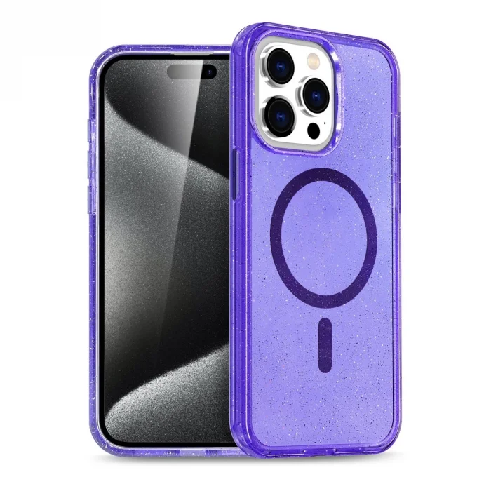 BUĞZ İphone 15 Pro Kılıf  Magsafe Kapak - Mor