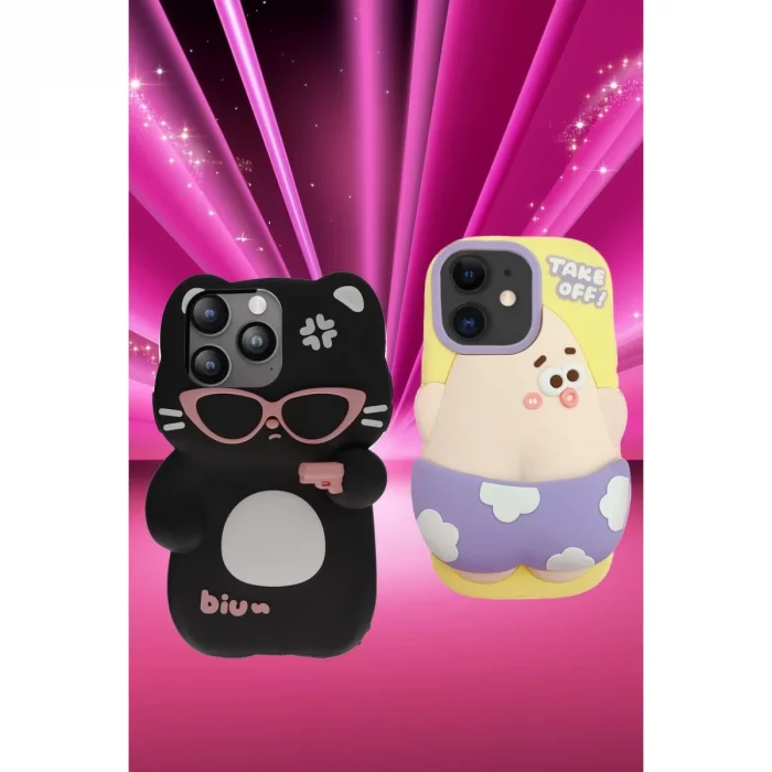 BUĞZ İphone 15 Pro Max Kılıf Poky Karakter Silikon Kapak - Desen 12