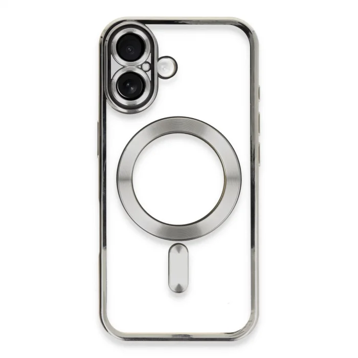 BUĞZ İphone 16 Kılıf Kross Magneticsafe Kapak - Gümüş