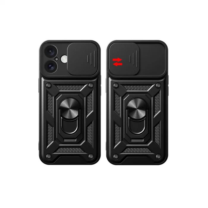 BUĞZ İphone 16 Kılıf Pars Lens Yüzüklü Silikon - Yeşil