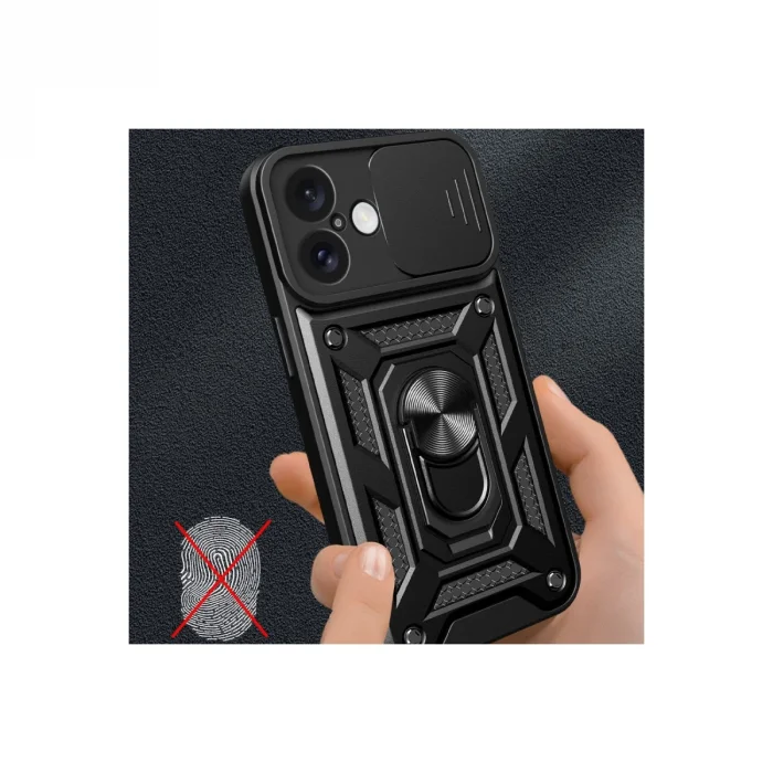 BUĞZ İphone 16 Kılıf Pars Lens Yüzüklü Silikon - Yeşil