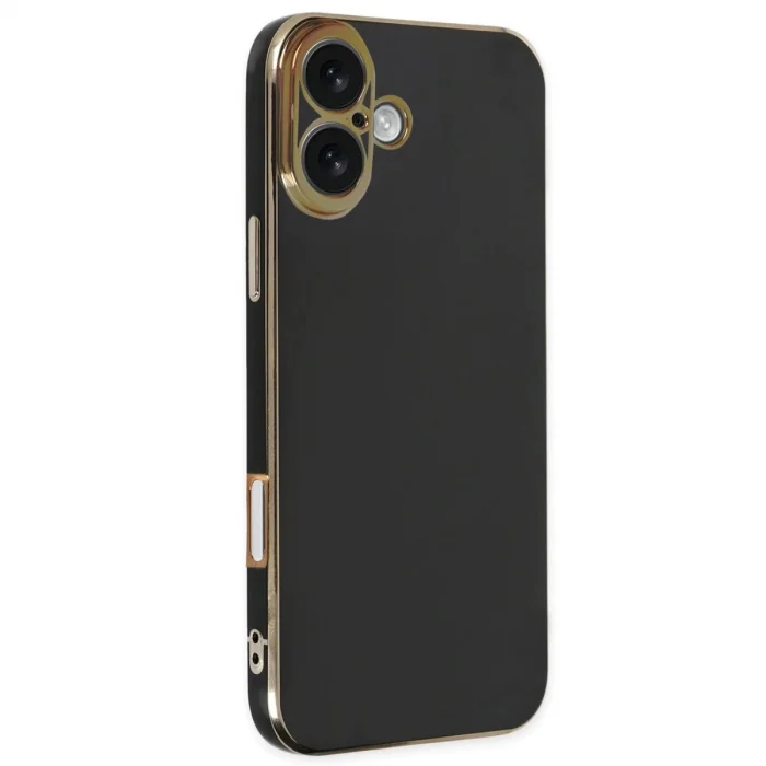 BUĞZ İphone 16 Kılıf Volet Silikon - Siyah