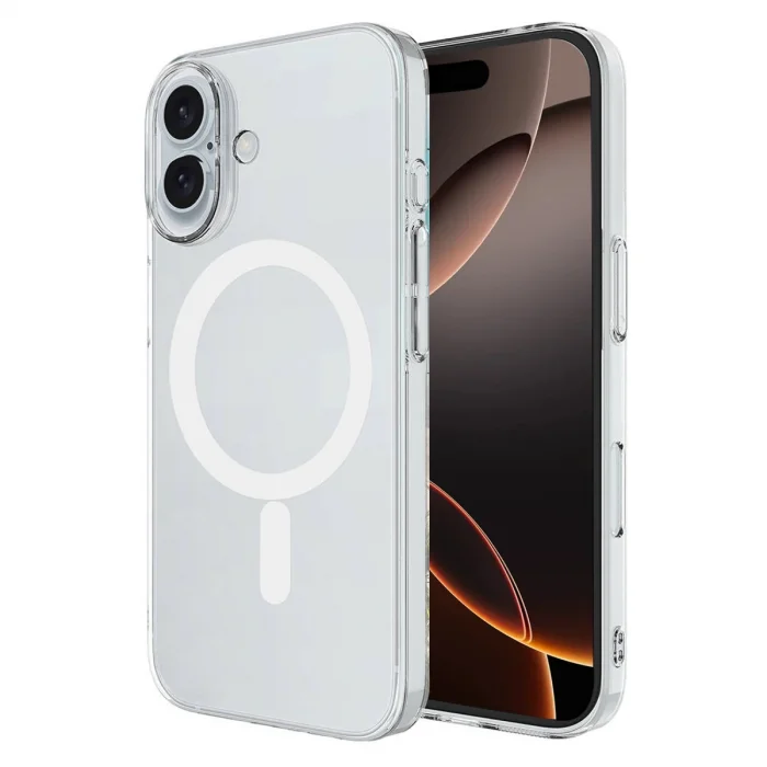 BUĞZ İphone 16 Plus Kılıf Magneticsafe Şeffaf Silikon - Şeffaf