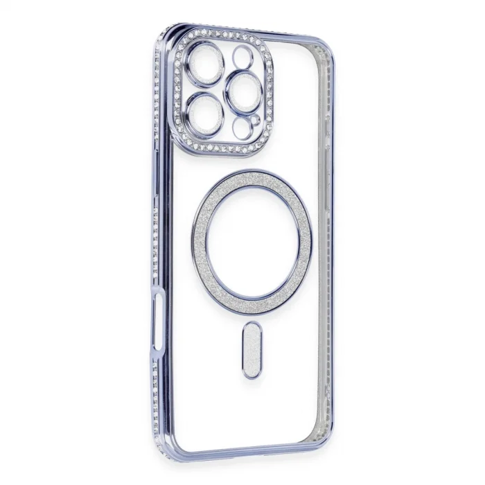 BUĞZ İphone 16 Pro Max Kılıf Joke Simli Magneticsafe Kılıf - Mavi