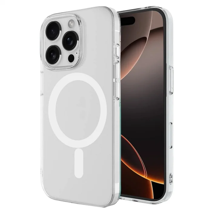 BUĞZ İphone 16 Pro Max Kılıf Magneticsafe Şeffaf Silikon - Şeffaf