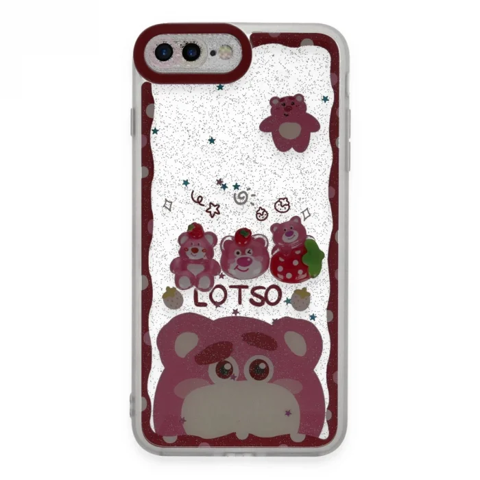 BUĞZ İphone 7 Plus Kılıf Sweet Desenli Silikon Kapak - Pembe