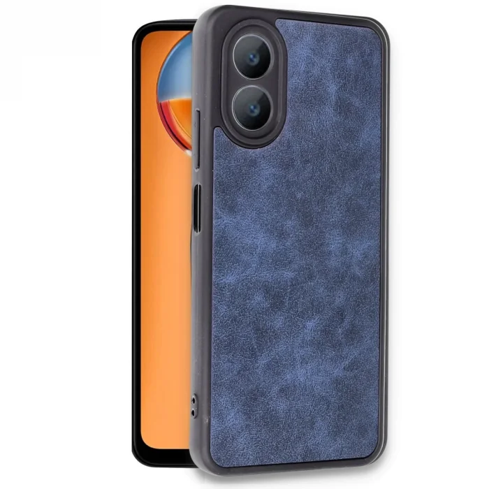 BUĞZ Oppo A38 Kılıf Aras Deri Kapak - Lacivert