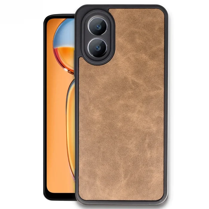 BUĞZ Oppo A38 Kılıf Aras Deri Kapak - Taba