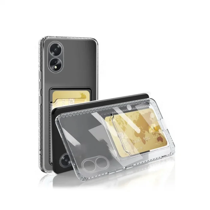 BUĞZ Oppo A38 Kılıf Kart Şeffaf Silikon - Şeffaf