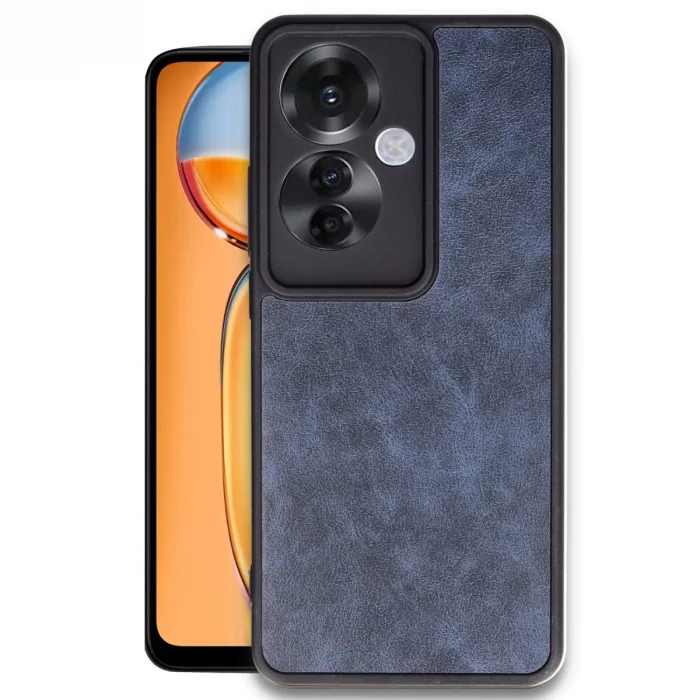 BUĞZ Oppo Reno 11f Kılıf Aras Deri Kapak - Lacivert