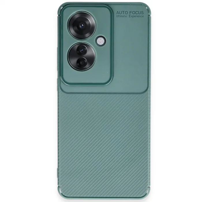BUĞZ Oppo Reno 11f Kılıf Auto Focus Karbon Kapak - Koyu Yeşil