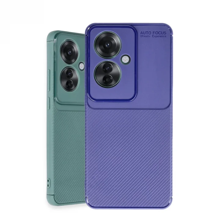 BUĞZ Oppo Reno 11f Kılıf Auto Focus Karbon Kapak - Koyu Yeşil