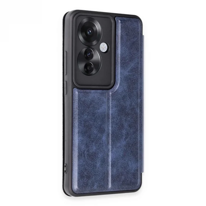 BUĞZ Oppo Reno 11f Kılıf Flip Cover - Lacivert