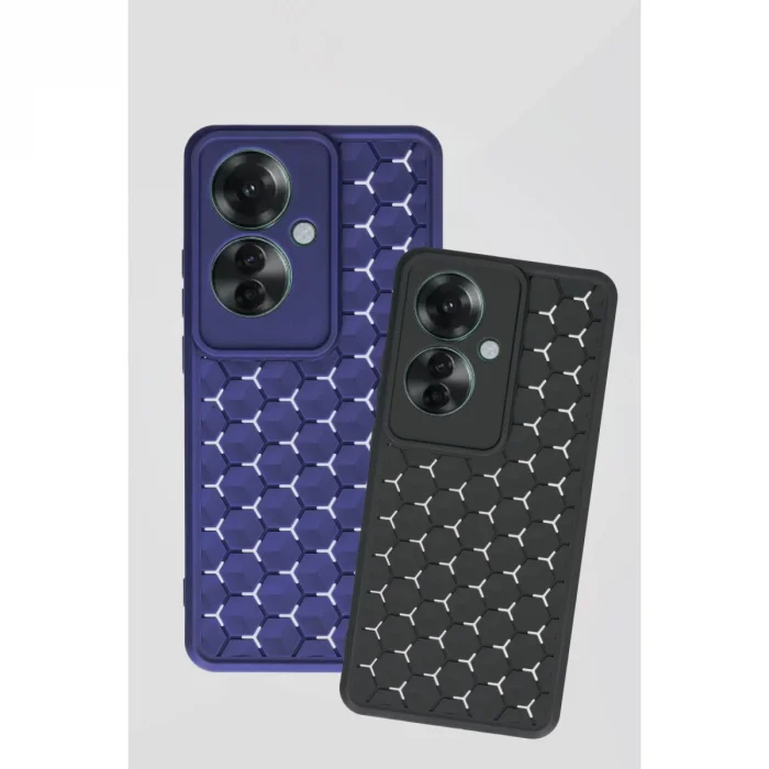 BUĞZ Oppo Reno 11f Kılıf Petek Silikon Kapak - Lacivert