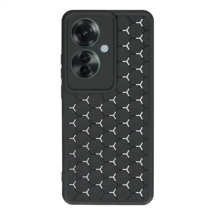 BUĞZ Oppo Reno 11f Kılıf Petek Silikon Kapak - Siyah