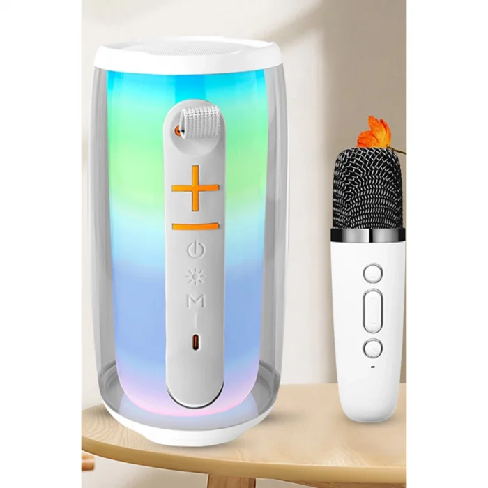 BUĞZ Pluse 6 Mikrofonlu Rgb Kablosuz Hoparlör - Beyaz