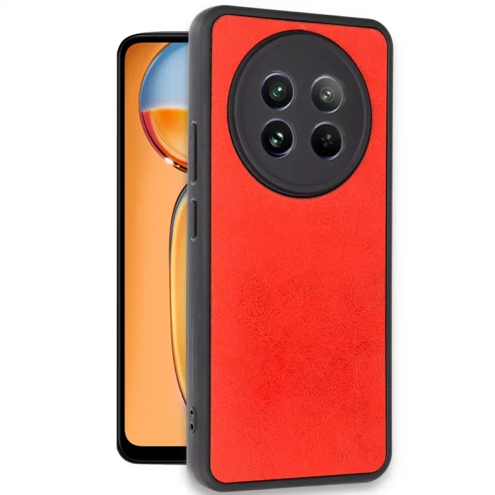 BUĞZ Realme 12 5g Kılıf Aras Deri Kapak - Kırmızı