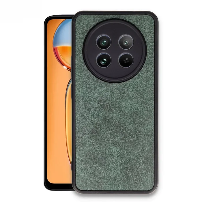 BUĞZ Realme 12 5g Kılıf Aras Deri Kapak - Koyu Yeşil