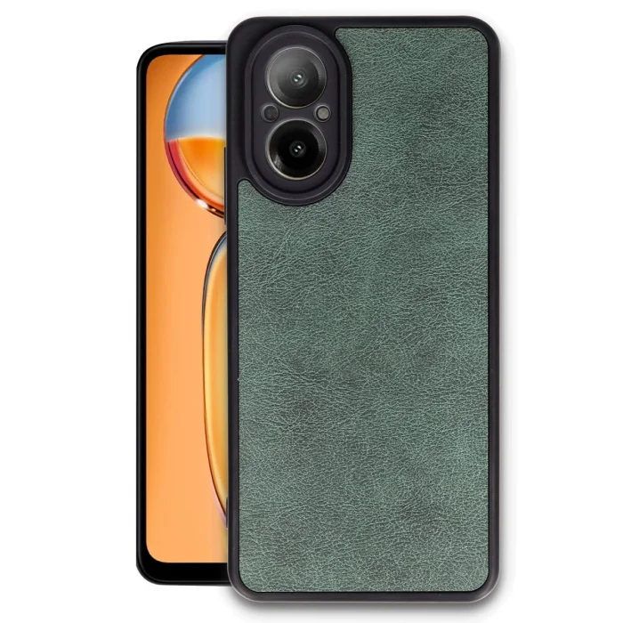 BUĞZ Realme 12 Lite Kılıf Aras Deri Kapak - Koyu Yeşil